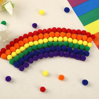 SEPGLITTER 1000 Pieces Rainbow Pride Pom Poms Balls for Crafts Making DIY Holiday Pride Day Month Parades Decorations Supplies