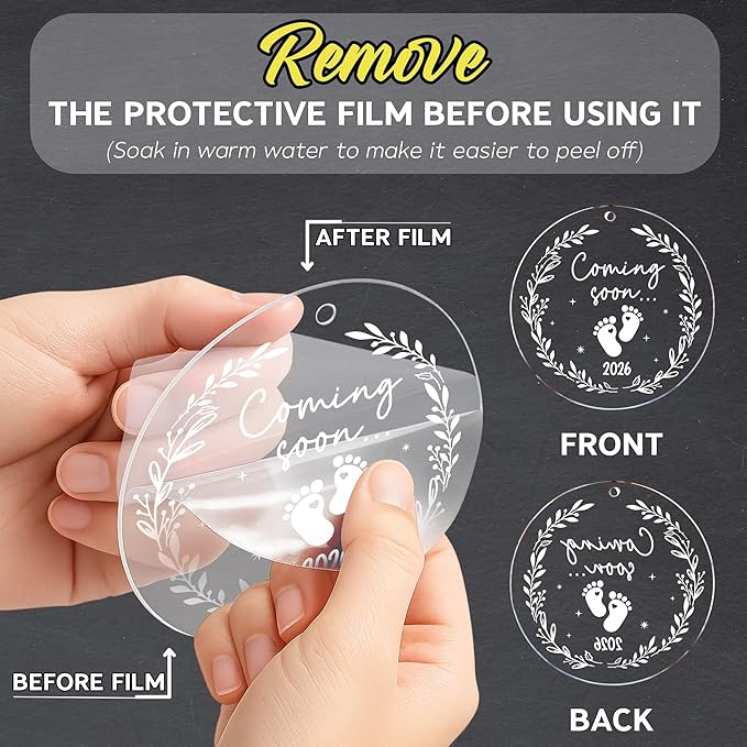 Baby Coming Soon 2026 Ornament Acrylic - Expecting Baby Mom Dad Ornament Xmas Gifts - Pregnancy Announcement Onrament for Family, Husband, Grandparents, Aunt - Expecting Parents to Be Unique Gifts