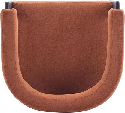 Christopher Knight Home Nettie Modern Accent Chair for Living Room, Velvet Fabric Single Lounge Sofa Chair with Wooden Frame, Comfy Reading Chair for Bedroom, Lounge Armchair with Cushion,Burnt Orange