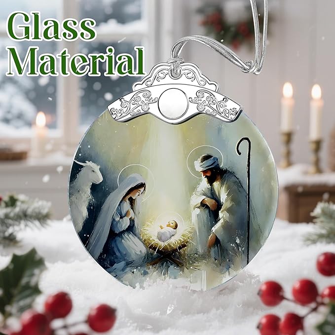 Nativity Scene Christmas Ornament - Religious Christmas Ornament - Christian Xmas Decor - Holy Family Ornaments - Christian Gifts - Religious Gifts - Gift Exchange - Gift Idea