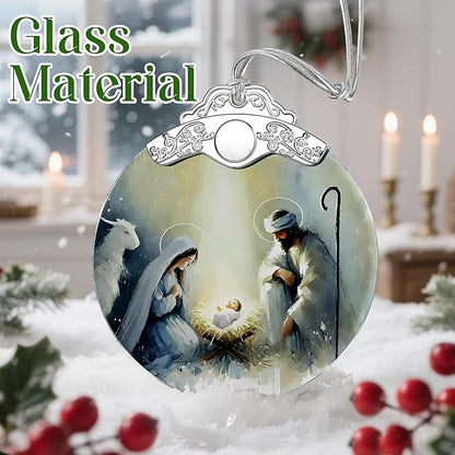Nativity Scene Christmas Ornament - Religious Christmas Ornament - Christian Xmas Decor - Holy Family Ornaments - Christian Gifts - Religious Gifts - Gift Exchange - Gift Idea
