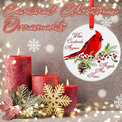 Red Cardinal Christmas Ornaments - Memorial Gifts for Loved One, Sympathy Gifts