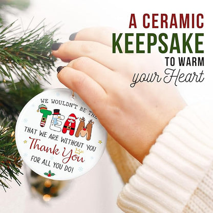 ZAGKOO Best Boss Ever Christmas Ornament 2025 - Appreciation Gifts for Boss Lady, Managers, Leaders - Thank You Gifts for Women, Bosses, Team, Coworkers - Holiday Ceramic Tree Xmas Decoration