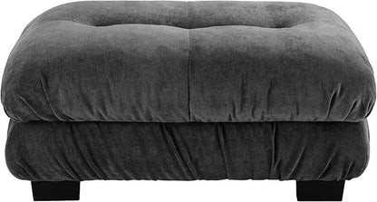 SoarFlash Velvet Sectional Sofa Ottoman, Grey
