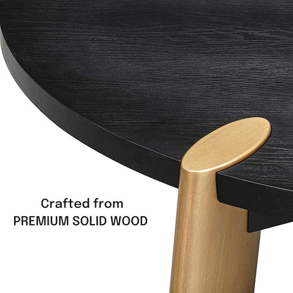 NTC Tribase 47 Inch Modern Design, Round Dinner Table for Dining Room, Living Room Furniture, Effortless Assembly, Burnt Black