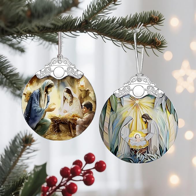 Nativity Scene Christmas Ornament, Jesus Birth Christmas Ornament, Holy Family Decoration, Religious Decor, Christian Holiday Decor, Christian Gifts, Religious Gifts, Gift Exchange, Gift Idea