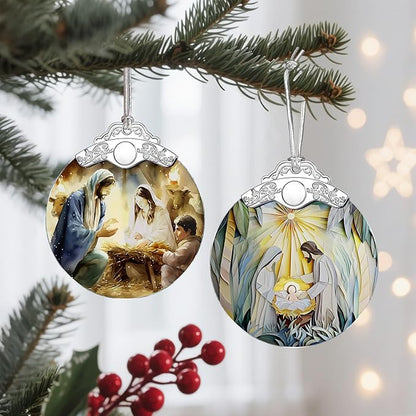 Nativity Scene Christmas Ornament, Jesus Birth Christmas Ornament, Holy Family Decoration, Religious Decor, Christian Holiday Decor, Christian Gifts, Religious Gifts, Gift Exchange, Gift Idea