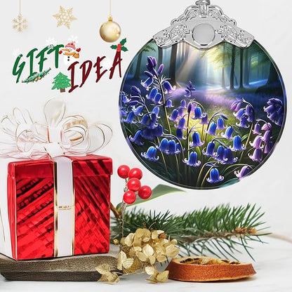 Bluebell Stained Glass Orament - Christmas Ornament - Christmas Decorations for Tree - Holiday Present ldeas - Gift Exchange