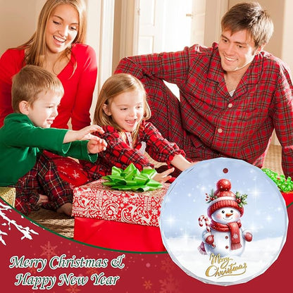 Snowman Ornaments, Christmas Ornaments, Crystal Glass Ornament Decoration for Christmas Tree, Xmas Holiday Decoration