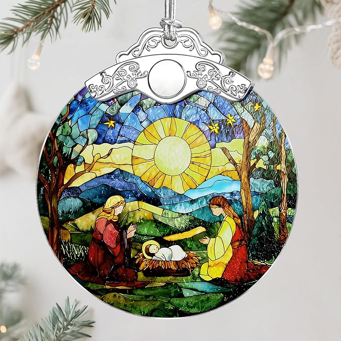 Christmas Ornament, Christmas Tree Decor, Christian Ornament, Nativity Scene, Religious Home Decor, Christian Gifts, Religious Gifts, Gift Exchange, Gift Idea - Pattern D