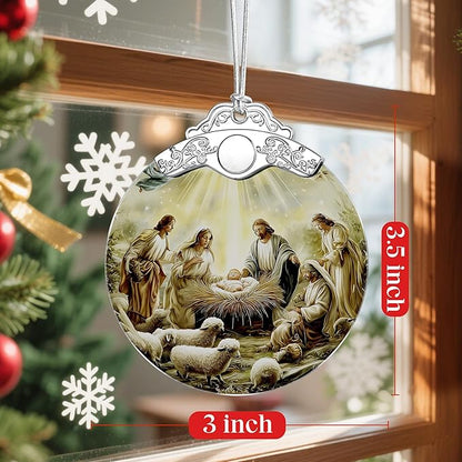 Christian Christmas Decoration, Nativity Christmas Ornament, Nativity Scene Ornament, Holy Family and Baby Jesus, Religious Holiday Decor, Religious Gifts, Christian Gifts, Gift Exchange, Gift Idea