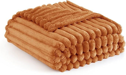Bedsure GentleSoft Twin Blanket for - Cozy Soft Fall Blankets for Women, Cute Small Throws for Girls, Orange, 60x80 Inches