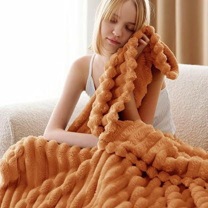 Bedsure GentleSoft Burnt Orange Fall Throw Blanket for - Cozy Soft Blankets for Women, Cute Small Fall Throws for Girls, Orange, 50x60 Inches