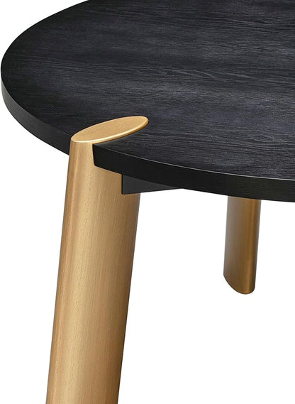 NTC Tribase 47 Inch Modern Design, Round Dinner Table for Dining Room, Living Room Furniture, Effortless Assembly, Burnt Black