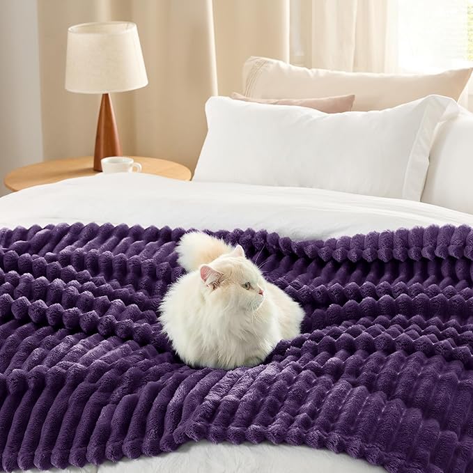 Bedsure GentleSoft Purple Fleece Blanket for - Cozy Soft Blankets for Women, Cute Small Throws for Girls, 50x60 Inches