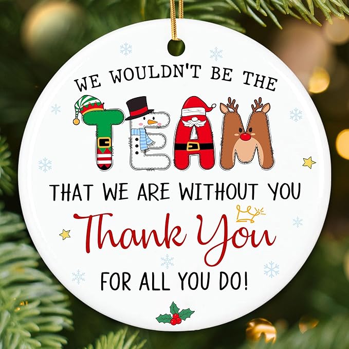 ZAGKOO Best Boss Ever Christmas Ornament 2025 - Appreciation Gifts for Boss Lady, Managers, Leaders - Thank You Gifts for Women, Bosses, Team, Coworkers - Holiday Ceramic Tree Xmas Decoration