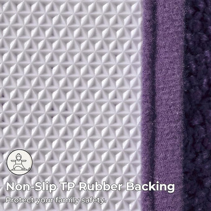 GRANNY SAYS Bathroom Toilet Rugs U Shaped, Bath Mats for Bathroom, Bath Rugs Non Slip Washable, Absorbent Microfiber Toilet Mat, Soft Plush Shaggy, 20" x 24", Purple