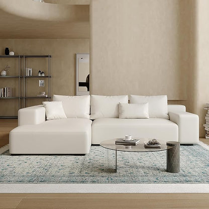 Acanva Modern Oversized Modular L Shaped Sectional Sofa Set for Living Room, Minimalist Style Comfy 4-Seat Corner Couch, Left Chaise, Vegan Leather