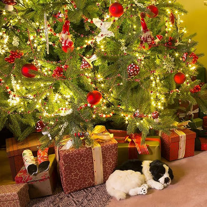 Red Beads Garland for Christmas Tree,66 Feet Plastic Pearl Strands Chain Beaded Garlands for Holiday Décor and Crafts