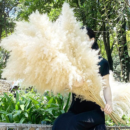 40" 33PCS Dried Pampas Grass Decor Tall,Large Natural Beige pompas Grass Tall Pampas Grass for Floor Vase,Wedding Decoration,Party,Farmhouse,Boho Home Decor,and Creating a Bohemian Ambiance