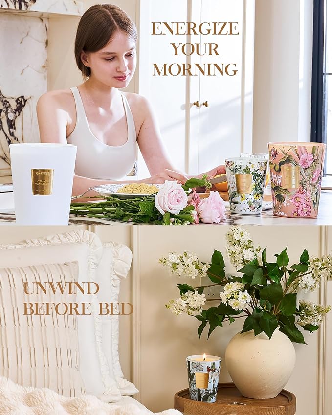 M&SENSE Fudgy Cocoa Brownie Scented Candle 35oz 150H Burn Time Long Lasting, 3-Wick Natural Aromatherapy Fall Winter Candle, Home Fragrance Housewarming Christmas Thanksgiving Festival Gifts