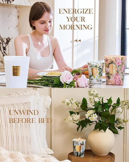 M&SENSE Peaceful Patchouli Scented Natural Soy Wax Candle, 14.1oz 60 Hours Long Lasting Slow Burning, Aromatherapy Fall Winter Candle for Stress Relief Festival Gifts for Home Decor