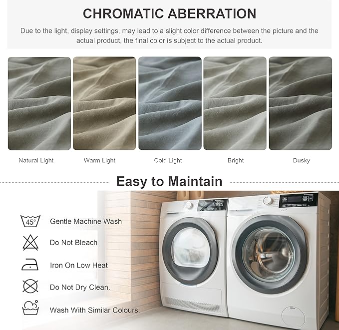 Simple&Opulence 100% Linen Duvet Cover Set, 3 PCS Natural French Flax Dove Grey Duvet Cover Queen Size, Breathable Soft Comfy Linen Bedding Comforter Cover with 2 Pillowcases(Dove Grey, 88"x92")