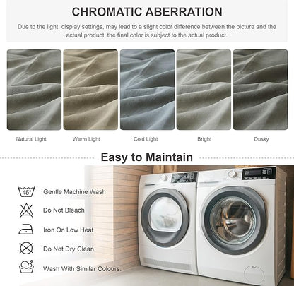 Simple&Opulence 100% Linen Duvet Cover Set, 3 PCS Natural French Flax Dove Grey Duvet Cover Queen Size, Breathable Soft Comfy Linen Bedding Comforter Cover with 2 Pillowcases(Dove Grey, 88"x92")