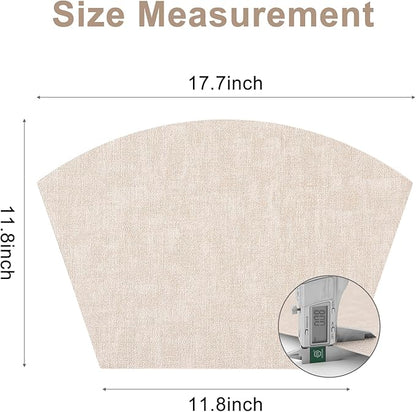 Homaxy Round Table Placemats Set of 6, Washable Wedge Shaped Faux Leather Table Mats, Wipeable Kitchen Dinner Place Mats for Indoor Outdoor, Beige