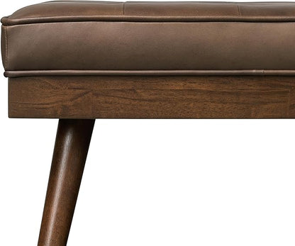 POLY & BARK Napa Luca Leather Bench Accent Chairs in Cocoa Brown