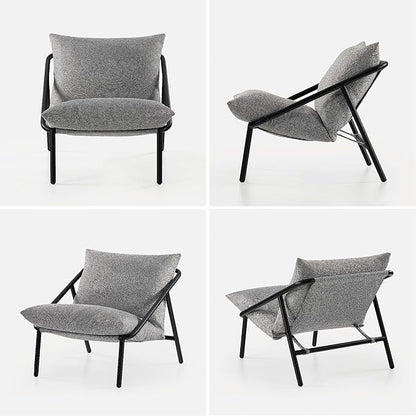 ZINUS Ada Sling Accent Chair, Metal Framed Armchair with Shredded Foam Cushioning, Light Grey