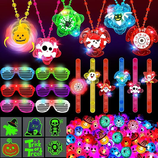 Halloween Party Favors for Kids, 72 Pack Glow in the Dark Toys Bulk Halloween Toys for Girl Boy School Classroom Goodies Bags Fillers Party Supplies Trick or Treats Gifts