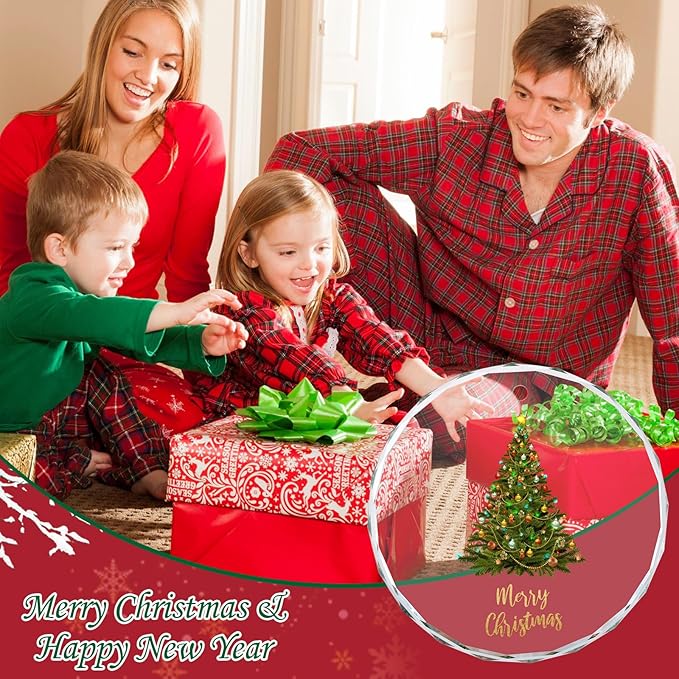 Christmas Ornaments, Christmas Tree Ornaments, Elegant Glass Christmas Tree Ornament - Merry Christmas Round Holiday Decoration - 2025 Christmas Tree