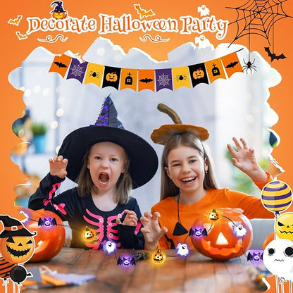 Coquimbo Halloween Decorations Indoor Lights: 10FT 30 LED Pumpkin Bat Ghost Decor Battery Operated String Lights for Indoor Outdoor Halloween Party Bedroom Decorations