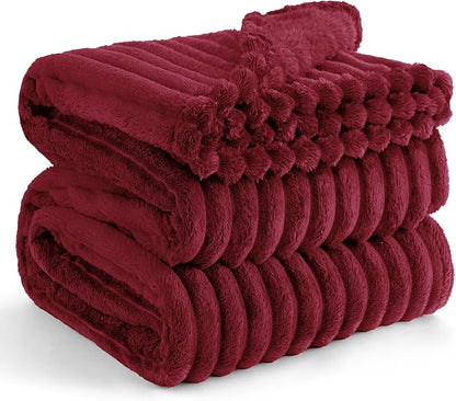 Bedsure GentleSoft Deep Red Full Blanket for Bed - Cozy Soft Blankets for Women, Cute Large Throws for Girls, 84x90 Inches