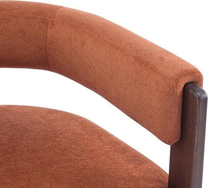 Christopher Knight Home Nettie Modern Accent Chair for Living Room, Velvet Fabric Single Lounge Sofa Chair with Wooden Frame, Comfy Reading Chair for Bedroom, Lounge Armchair with Cushion,Burnt Orange