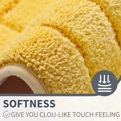 GRANNY SAYS Bathroom Rugs Non Slip Washable, Soft Bath Mats for Bathroom, 16" x 24", Super Absorbent Bath Mat Small Rug, Shaggy Shower Room Floor Mat, Tub, Yellow