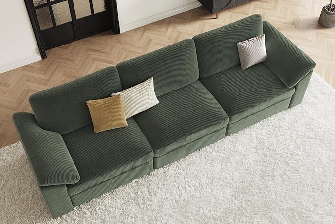 EASE MOOSE Sectional Modular Sofa, Comfty 3 Seat Cloud Couch, FSC Certified Modern Deep Seat Sectional for Living Room