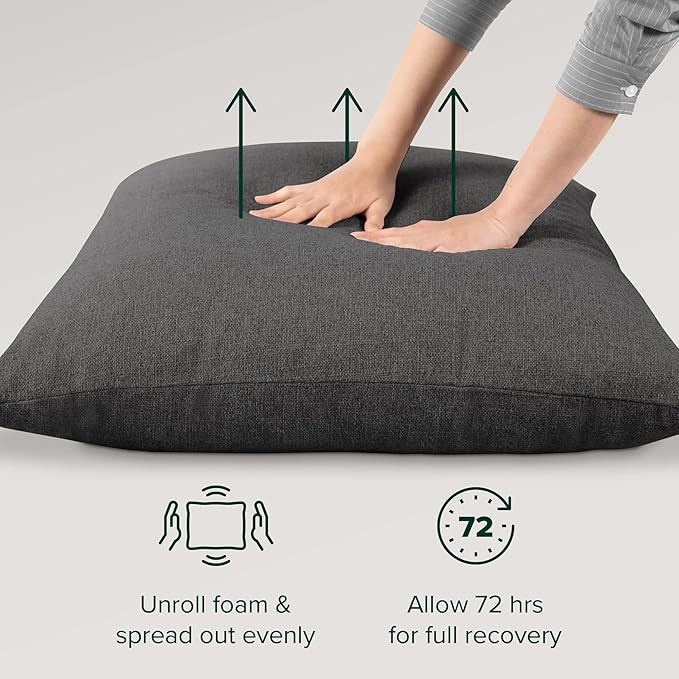 ZINUS Aidan Sling Accent Chair, Metal Framed Armchair with Shredded Foam Cushioning, Dark Grey