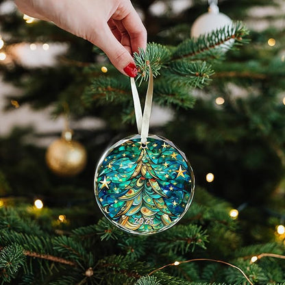 Christmas Tree Ornament 2025,Glass Holiday Decoration,Christmas Ornaments 2025