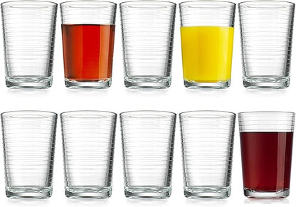 Glaver's Juice Glasses 7 oz. Set of 10 Glass Cups – Beverage Water Tumblers For Home and Bar, Water, Cocktails, Iced tea. Kids Friendly Dishwasher Safe.