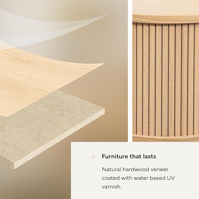 WERMO 16'' Floating Nightstand Shelf with a Sliding Door and Storage - Floating Bedside Shelf Wall Mount, Wall Mounted Wood Nightstand, Mid Century Modern End Table (Oak)