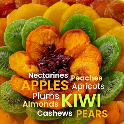 Dried Fruit and Nut Gift Basket, Healthy Assorted Natural Snack Gift Tray, Extra Large Variety Food Tray Party Platter- Easter, Holiday, Birthday, Sympathy, Office, Men, Woman, Him, Her Husband, Wife, Families, Bonnie and Pop