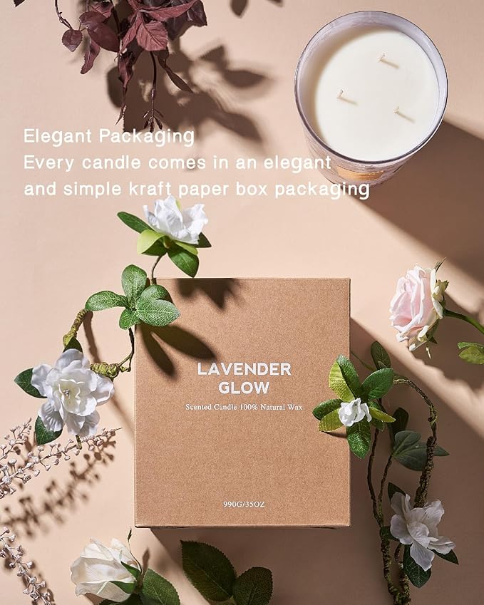 M&SENSE Eucalyptus & Cedarwood Scented Candle, 3 Wick 35oz Natural Soy Wax, Green Candles Gift for Fall Winter Home Scented, 150 Hours Long Lasting Slow Burning