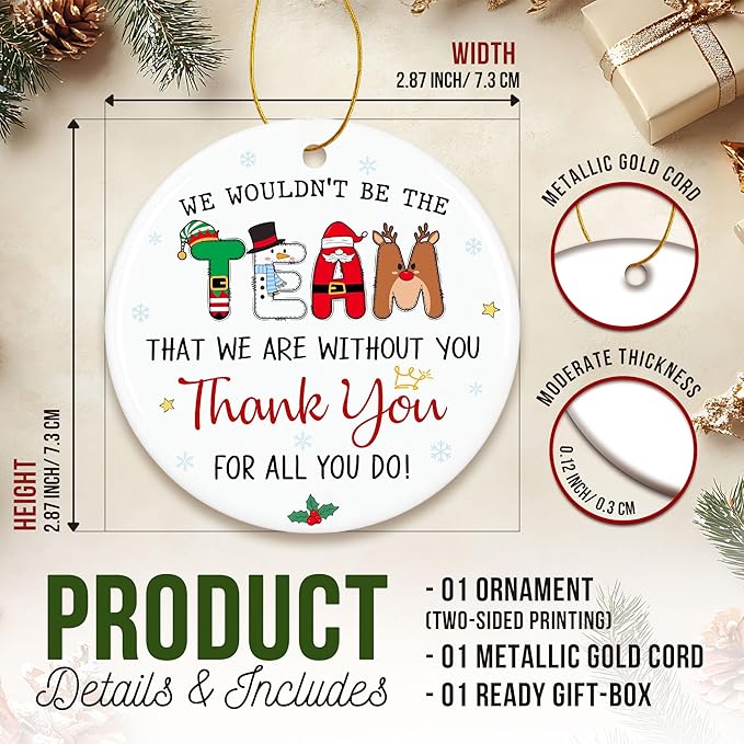 ZAGKOO Best Boss Ever Christmas Ornament 2025 - Appreciation Gifts for Boss Lady, Managers, Leaders - Thank You Gifts for Women, Bosses, Team, Coworkers - Holiday Ceramic Tree Xmas Decoration