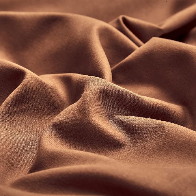 CLOTHKNOW Pumpkin Full Size Comforter Sets 3Pcs Brown Rust Bedding Comforter Sets Caramel Comforter Orange Terracotta Comforter with 2 x Pillow Cases