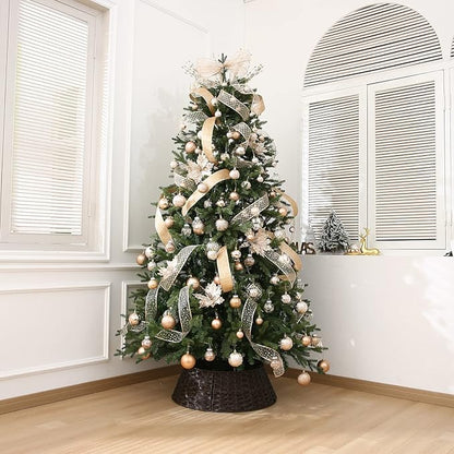 Christmas Ball Ornaments Champagne Christmas Tree Decorations with Hang Rope-36pcs Shatterproof Christmas Ornaments Set with 6 Styles in 3 Sizes(Small Medium Large)