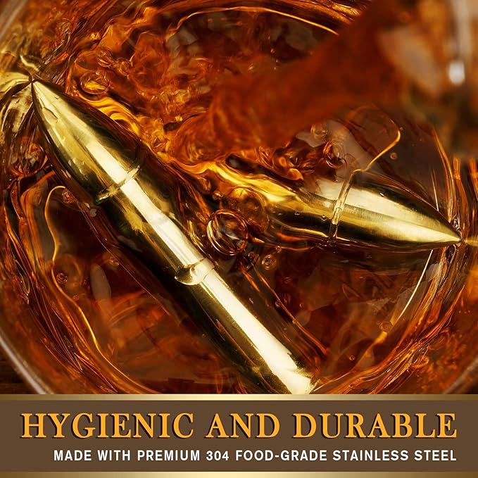 Oaksea for Him - Stainless Steel Engraved Whiskey Stones Glasses Set, Birthday Gift for Dad, Husband, Boyfriend, Fiance - Cool Bourbon Scotch Set