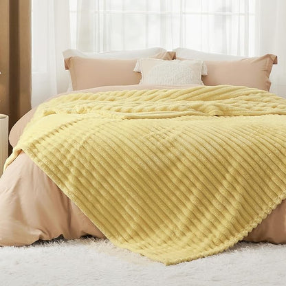 Bedsure Yellow Queen Blanket for - GentleSoft Cozy Soft Blankets for Women, Cute Small Fleece Throws for Girls, Birthday Gifts for Women, Mothers Day Decor Gifts for Mom, 90x90 Inches