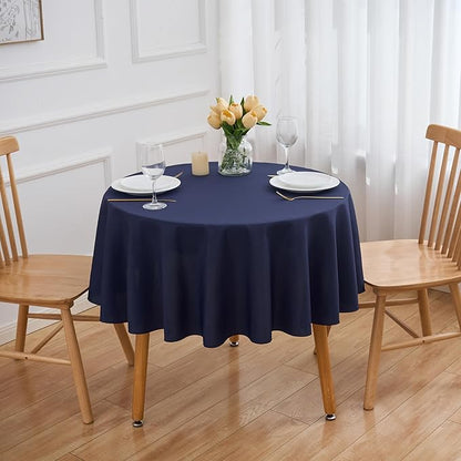 Navy Blue 6 Pack Round 60 Inch Tablecloth, Premium Polyester Table Cloth Washable Table Cover Stain and Wrinkle Resistant Decorative Table Cover for Party Wedding